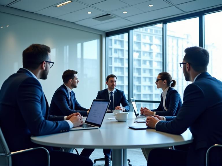 Corporate business travel and executive meeting