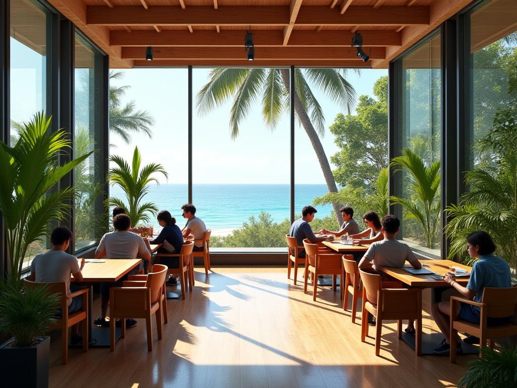 Coworking space in tropical location for digital nomads